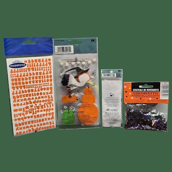 Halloween Stickers: Jolee's Pumpkins Spooky Decoration Confetti Orange Alphabet - Picture 2 of 11